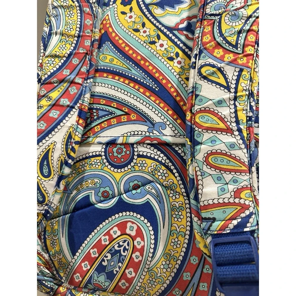 Vera Bradley Marina Paisley Full Size Backpack Retired Quilted Cotton Laptop Bag